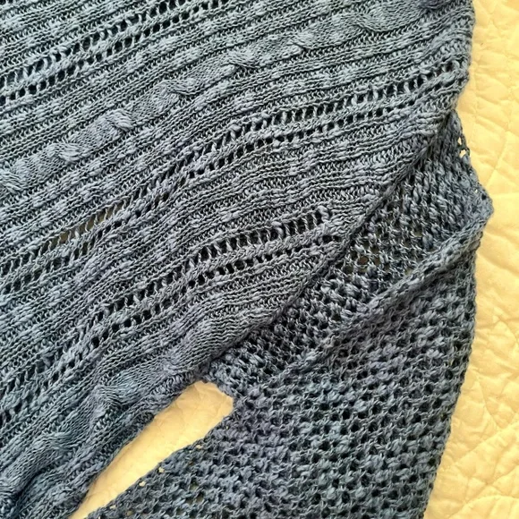 NWT Motherhood Blue Open-Weave Knit Sweater - Picture 2 of 9
